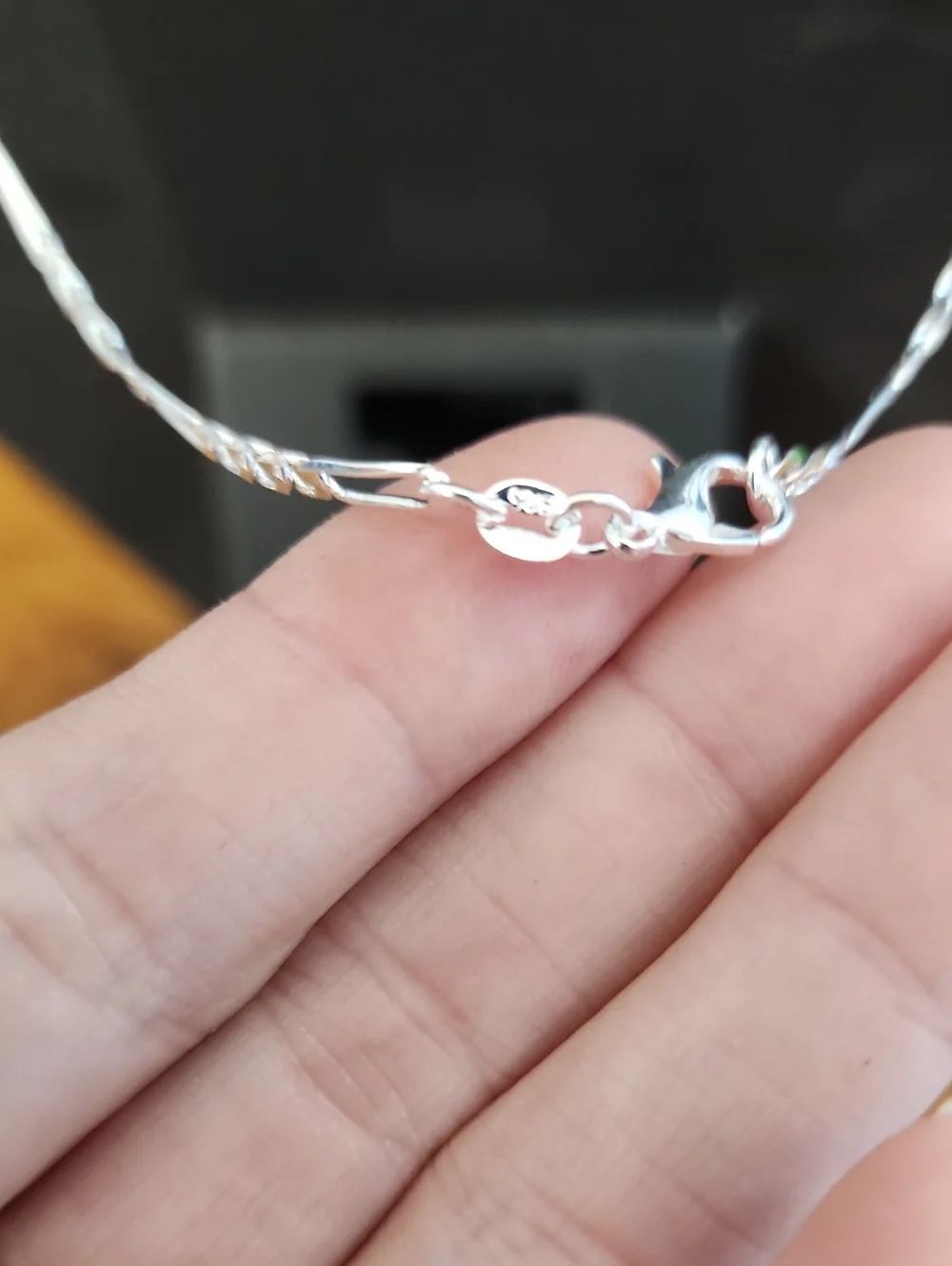 Fashionable, Elegant Men's 925 Sterling Silver Figaro Chain Necklace & Bracelet